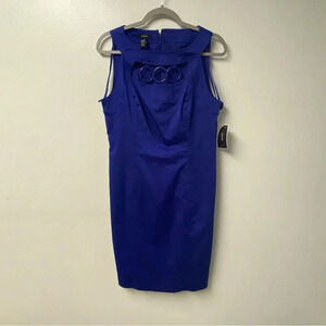 Alfani Cobalt Blue‎ Shift Tank Dress with Ring Accents Size 10